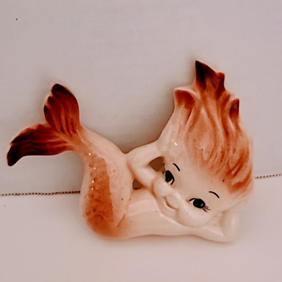 1950's ceramic Bisque Mermaid wall deco - Picture 3 of 4